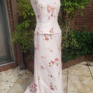 Silk 2 piece evening gown